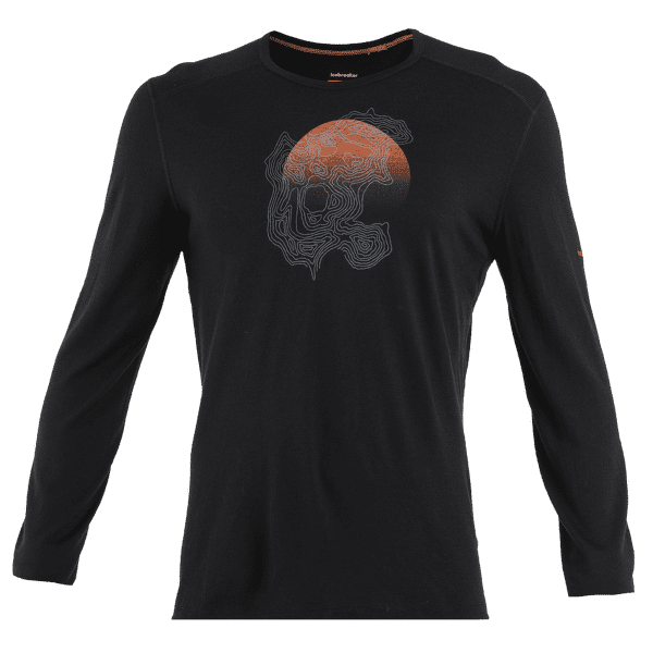 Koszulka z długim rękawem Icebreaker Merino 200 Oasis LS Crewe Ruapehu Round Men Black