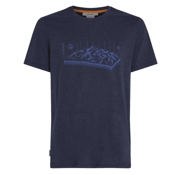 Koszulka z krótkim rękawem Icebreaker Mer Central Classic SS Tee Alps 3D Men Midnight Navy