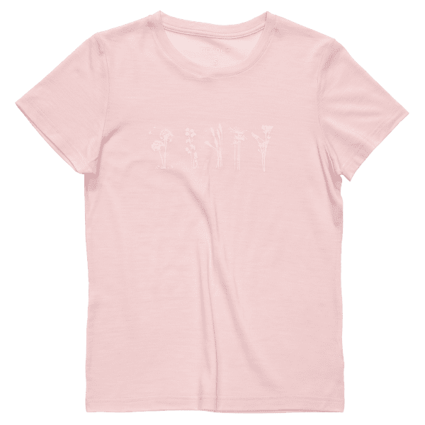 Koszulka z krótkim rękawem Devold Classic Flowers Tee Women 150A CHALK PINK