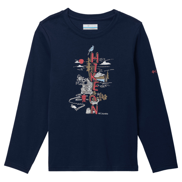Koszulka z długim rękawem Columbia Dobson Pass™ Long Sleeve Graphic Tee Boys Collegiate Navy, Hike On 467