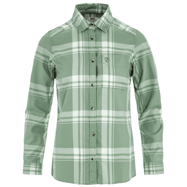 Koszula z długim rękawem Fjällräven ÖVIK LITE FLANNEL SHIRT WOMEN Misty Green-Eggshell