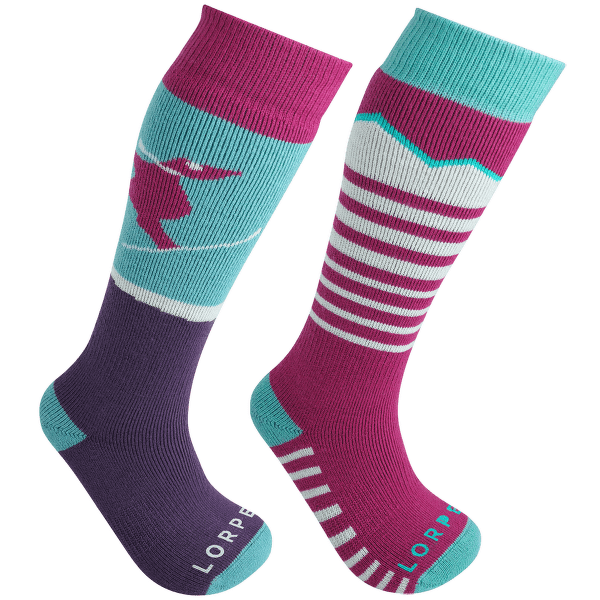 Podkolanówki Lorpen T1 MERINO KIDS SKI 2PACK ECO 2336 BERRY