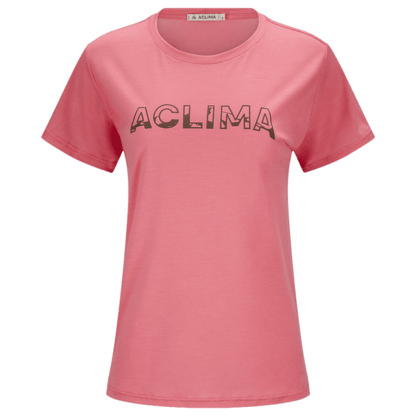 Koszulka z krótkim rękawem Aclima LightWool Tee Logo Women Sun Kissed Coral