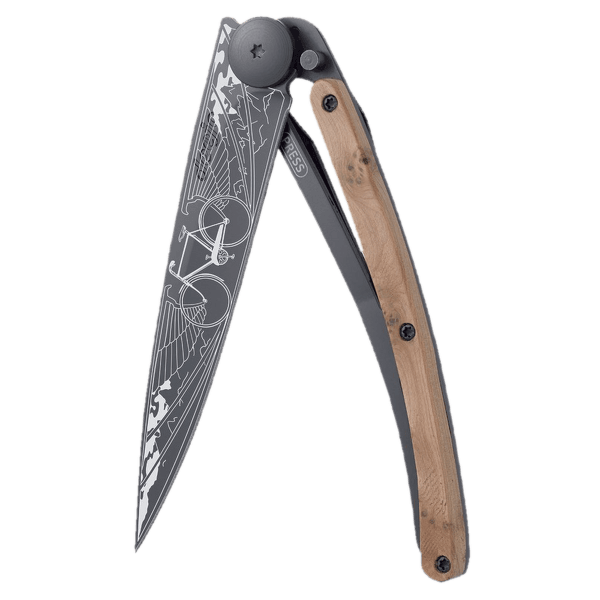 Nóż Deejo Black tattoo 37g, juniper wood, Bicycle