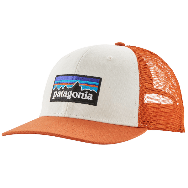 Czapka Patagonia P-6 Logo Trucker Hat White w/Redtail Rust