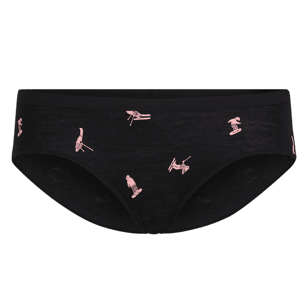 Majtki Icebreaker Merino 150 Siren Hipkini Snow Day Women BLACK/ACID PINK/AOP
