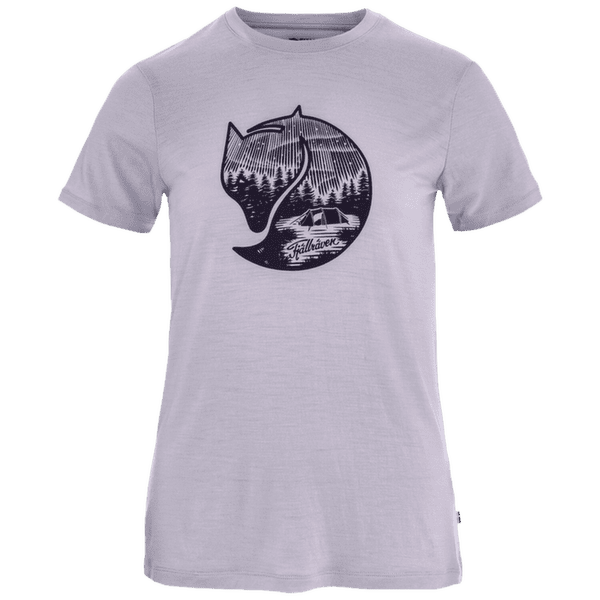 Koszulka z krótkim rękawem Fjällräven Abisko Wool Fox SS Women Lavender Mist- Dark Navy