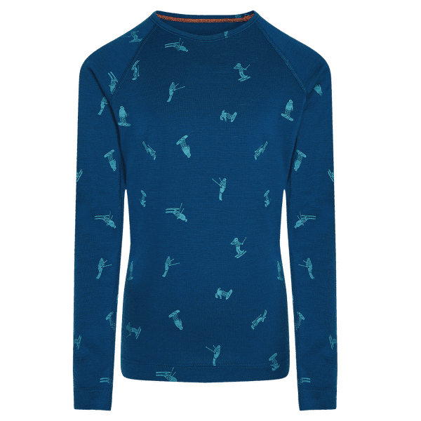 Koszulka z długim rękawem Icebreaker Merino 200 Oasis LS Crewe Snow Day Kids ATLANTIS/TOPAZ/AOP