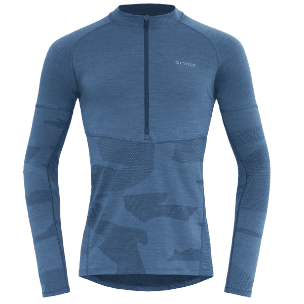 Koszulka z długim rękawem Devold Standal Merino Shirt Zip Neck Men 258A Blue