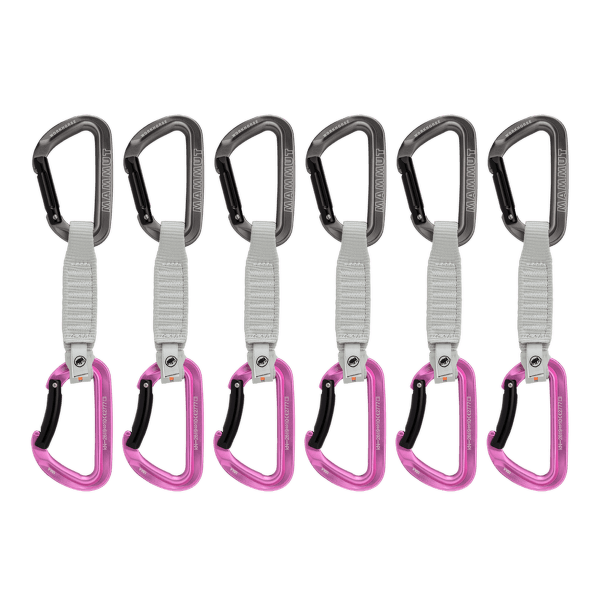 Expresy kompletne Mammut Workhorse Keylock 12 cm 6-Pack Quickdraws grey-pink
