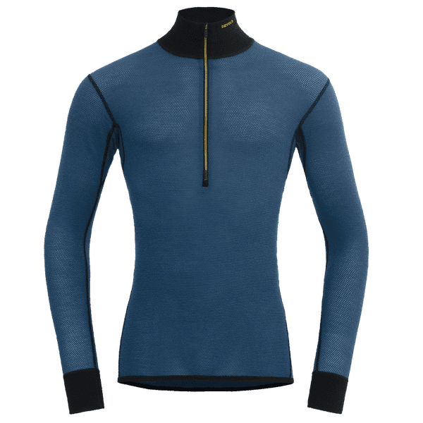 Koszulka z długim rękawem Devold Wool Mesh 190 Zip Neck Men 422B FLOOD/CAVIAR