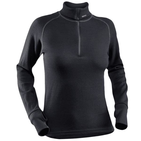 Koszulka z długim rękawem Devold Expedition Zip Neck Woman 950 BLACK