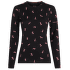 Merino 200 Oasis LS Crewe Ski Day Women BLACK/ACID PINK/AOP