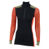 WoolNet Hiking Mock Neck shirt Women Jet Black/Poinciana/Capulet